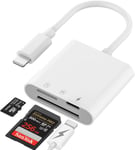 Lecteur de Carte SD pour iPhone iPad, 3 en 1 Lecteur de Carte SD pour Micro SD/SD/TF, Adaptateur de Carte SD pour iPhone, SD Card Reader avec Port de Charge, Adaptateur de Carte Mémoire Photographie