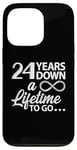 iPhone 13 Pro 24 Years Down A Lifetime To Go Cute 24th Wedding Anniversary Case