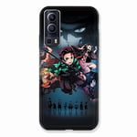 Cokitec Coque pour Vivo Y72 5G Manga Demon Slayer Noir