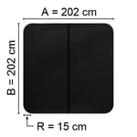 Spalock för Hydropool m.fl 202 x 202 R= 15,2cm Svart