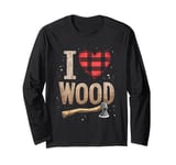 I love Woodworking Love Plaid Long Sleeve T-Shirt