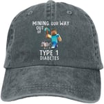 Mining Our Way Out of Type 1 Diabetes Sandwich Cap Denim Hats Baseball Cap