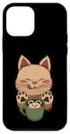 Coque pour iPhone 12 mini Kawaii Kitty Latte Little Mouse Tasse à café Motif chat