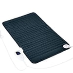 Electric Heating Pads,Heated Pad for Back Pain Muscle Pain Relieve,6 Heat Level Settings-Auto Shut Off,Machine Washable (Dark Blue, 33"X17")