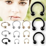 10ST rostfritt stål hästskostång Läpp Nose Septum Öronring St Silver 6mm