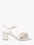 Paradox London Holden Wide Fit Embellished Block Heel Sandals, Ivory