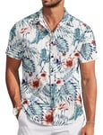 TARAINYA Funky Chemise Hawaienne Homme à Manches Courtes ete Aloha Palmier Flamingos Floral Feuille de Palmier