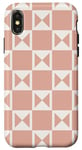 Coque pour iPhone X/XS Peach Cream Blush Pink Pastel Triangle Square Patterns