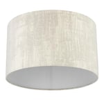 REV Abat-jour rond vintage en coton de haute qualité, diamètre 42 cm, abat-jour de rechange pour suspension et lampadaire, culot E27, blanc arctique