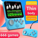 Console de jeu Portable avec 666 jeux intégré enfants garcons adulte rétro marque hdmi TV vidéo game tetris Classiques Poignées Bleu