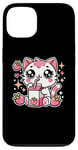 iPhone 13 Funny Cat Kawaii Strawberry Milk Cartoon Anime For Women Case