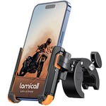 Lamicall Motorcycle Phone Holder for Filming - 【1s Quick Release】 Motorbike Phone Mount Universal Phone Holder Bike for iPhone 16 15 14 13 12 11 Pro Max Plus Mini, Xs XR, Samsung S23, 4.7-7” Cellphone