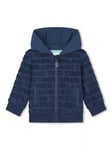 Timberland Baby Fancy Logo French Terry Zip Through Hooded Cardigan, Blue