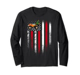 Merry Christmas USA American Flag Patriotic Monster Truck Long Sleeve T-Shirt