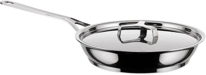 Pots&Pans Poêle en Acier Inoxydable 18/10 Argenté,Ø 24 cm.[L950]