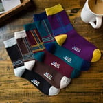 MIWNXM 10 Paires Harajuku Striped Business Happy Socks Men Casual Gentleman Color Fashion Printing