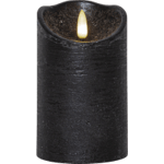 LED Blockljus Flamme Rustic | 12.5cm | svart [Star Trading]