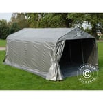 Tente abri Voiture garage pro 3,6x6x2,7m pe avec couvre-sol, Gris