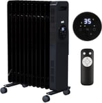 ANSIO® Oil Filled Radiator Heater 11 Fins 2300W with Remote, Black Portable