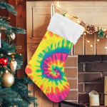 Julklapp, personliga julklappsstrumpor set om 2 regnbåge tie dye pride swirl röd tryck 18\" julstrumpor hängande ornament Kami"