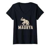 Womens Maurya Ancient India War Elephant Mauryan Empire V-Neck T-Shirt