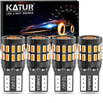 KATUR 194 W5W 168 2825 T10 LED CANBUS sans Erreur LED Jaune Ambre Ampoule 30-SMD 3014 12-24V Remplacement Lumière de Plaque d'immatriculation de Porte de Carte de dôme de Voiture(Version améliorée)