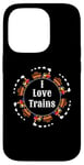 Coque pour iPhone 14 Pro I Love Trains Train Track Jouet électrique Train Train Tee