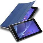 Cadorabo Tablet Case works with Sony Xperia Tablet Z2 (10.1" Zoll) SGP521 in JERSEY DARK BLUE – Ultra Thin Book Style Protection Cover made of Faux Leather WITH Auto Wake Up with Stand Function