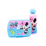 My sweety pop – Ensemble repas fille - Boîte à goûter + Gourde - Lunch box – Hydratation - Pour enfant - Crèche - Maternelle - Ecole - Vacances - Repas - Idée Cadeau - Minnie Mouse - Rose/Bleu