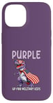 Coque pour iPhone 14 Purple Up For Military Child Dinosaure Militaire Kids