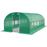 Toolport Serre de Jardin Serre Tunnel Plastique Robuste 4x6m - Bâche pe 180g/m² vert transparent