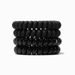 Claire's Shiny & Matte Black Spiral Hair Ties - 4 Pack Bracelet