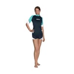 Uv-tröja Rash Guard Loose fit kort ärm dam grå/mintgrön - Mares (Storlek: S)