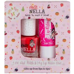 Miss Nella Children Set Lip Balm Sugar Plum 3.4g & Peel Off Nail Polish TickleMe