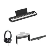 Yamaha P-225 Digital Piano with 88 Graded Hammer Compact Keys bundled with HPH-150 Headphones, L-100 Wooden Digital Piano Stand, and LP-5A - Optional pedal unit