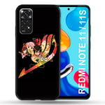 Cokitec Coque pour Xiaomi Redmi Note 11/11S Manga Fairy Tail Logo Noir Multicolore