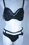 Chantal Thomass ~ TROUBLANTE ~ bra thong set BNWT black UK 32E/XSmall