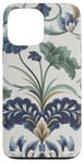 Coque pour iPhone 13 Pro Max Bleu Floral Botanique Femme