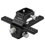 NEEWER 4-Way Macro Focusing Rail with Quick Release Plate for Arca Type, 1/4 Inch Thread for Macro Photography & Close-up Photography, Compatible with Canon Nikon Fujifilm Sony DSLR Mirrorless Camera