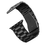 JFUME Compatible avec Apple Watch Bands Hommes Femmes 38mm 40mm 41mm pour iwatch Bands Series SE 9 8 7 6 5 4 3 2 1 Stainless Steel iWatch Band Bracelet Metal Strap - Noir