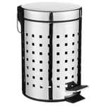 Five Simply Smart - Poubelle de Salle de Bain Cube 3L Argent