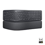 Logitech ERGO K860 for Business - Clavier sans fil en deux parties - Design ergonomique, technologie Logi Bolt sécurisée, Bluetooth, Windows/Mac/Chrome/Linux, Clavier Français AZERTY - Gris