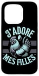 Coque pour iPhone 15 Pro Humour Poule Jardin Poules