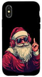 iPhone X/XS Awesome Santa Claus with Sunglasses and Headphones Case