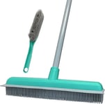 HOME VALET Rubber Broom Set for Cleaning and Pet Hair Removal HVRBSET