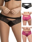 Ultimo Iona Low Rise Short 2358 Briefs Sheer Back Cut Out Knickers Lingerie