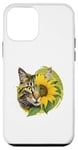 Coque pour iPhone 12 mini Chat mignon jaune assis parfum tournesol papillon