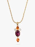 Eclectica Pre-Loved 18ct Gold Plated Swarovski Crystals Pendant Necklace, Dated Circa 1990s