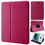 doupi Deluxe FlipCover pour iPad Pro (2015 / 2017) pouces, Magnétique Style Livre Étui de Protection avec Support, Rouge Rose