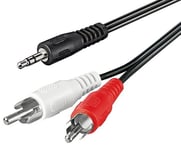 Standard Minijack til 2xPhono kabel - 2 m